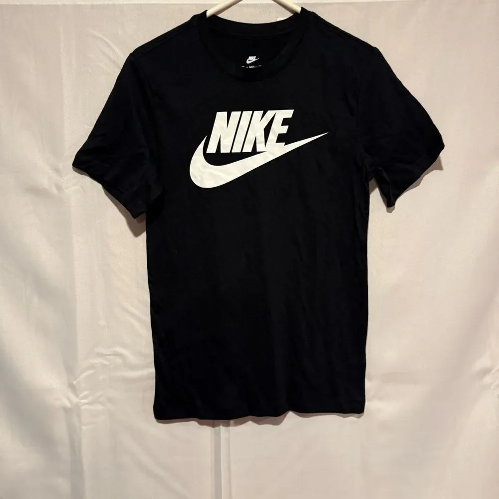 NWT Nike Black Tee with White Swoosh Logo Size XS